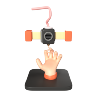 Printing Hand 3D Illustration Icon png