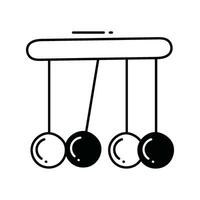 Newton cradle doodle Icon Design illustration. Science and Technology Symbol on White background EPS 10 File vector