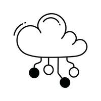 Cloud computing doodle Icon Design illustration. Science and Technology Symbol on White background EPS 10 File vector