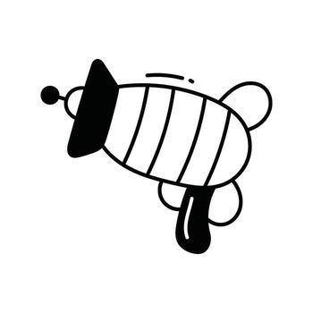 Laser gun doodle Icon Design illustration. Science and Technology Symbol on White background EPS 10 File vector