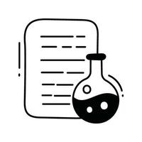 Lab report doodle Icon Design illustration. Science and Technology Symbol on White background EPS 10 File vector