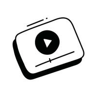 Media player doodle Icon Design illustration. Science and Technology Symbol on White background EPS 10 File vector