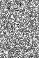 Vector Doodle Illustration Monochromatic Abstract Flower Texture