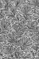 Monochromatic Floral Fantasy Abstract Hand Drawn Doodle Vector Pattern