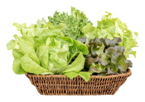 Vegetables on rattan basket png