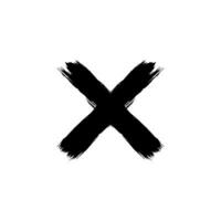 Paint Brush, Brush Stroke, Abstraction Cross shape, can use for Logo Gram, Art Illustration, Mark, or Graphic Design Element. Vector Illustration