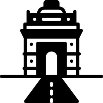 solid icon for delhi vector