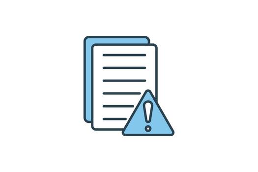 documento advertencia icono. documento con exclamación marca. icono relacionado a advertencia, notificación. adecuado para aplicación, usuario interfaces, imprimible etc. plano línea icono estilo. sencillo vector diseño editable