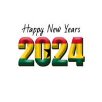 contento nuevo año 2024 con bandera Ghana png