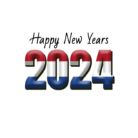 happy new year 2024 with flag Netherlands png