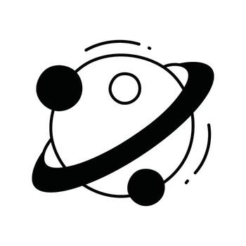 orbita garabatear icono diseño ilustración. Ciencias y tecnología símbolo en blanco antecedentes eps 10 archivo vector