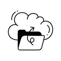 Cloud folder doodle Icon Design illustration. Science and Technology Symbol on White background EPS 10 File vector