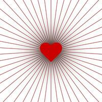 Red swirling pattern background. Vortex starburst spiral twirl square with red heart. Helix rotation rays. Converging scalable stripes. Vector illustration
