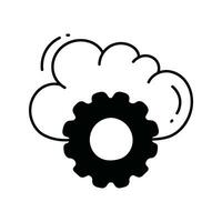 nube ajuste garabatear icono diseño ilustración. Ciencias y tecnología símbolo en blanco antecedentes eps 10 archivo vector