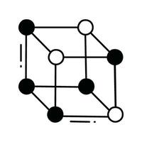 molecular enrejado garabatear icono diseño ilustración. Ciencias y tecnología símbolo en blanco antecedentes eps 10 archivo vector