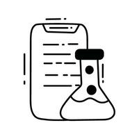 Test report doodle Icon Design illustration. Science and Technology Symbol on White background EPS 10 File vector