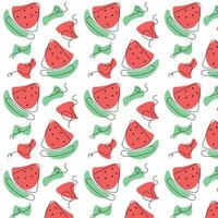 Vector pattern with watermelons