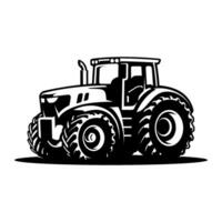 Silhouette of tractor vector