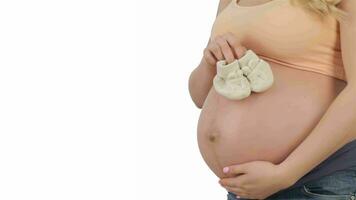 Baby Booties auf schwanger Bauch video