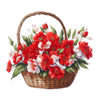 waterverf bloemen bloem mand ontwerp, waterverf bloem regelingen bloemen, waterverf bloem ontwerp, bloem sublimatie bloemen clip art, waterverf bloem mand, bruiloft decoratie, ai gegenereerd png