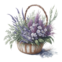 aguarela floral flor cesta projeto, aguarela flor arranjos floral, aguarela flor projeto, flor sublimação floral clipart, aguarela flor cesta, Casamento decoração, ai gerado png