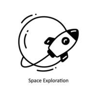 espacio exploración garabatear icono diseño ilustración. espacio símbolo en blanco antecedentes eps 10 archivo vector