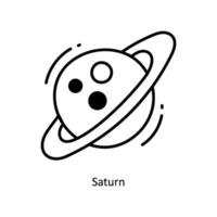 Saturno garabatear icono diseño ilustración. espacio símbolo en blanco antecedentes eps 10 archivo vector