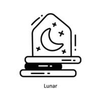 Lunar doodle Icon Design illustration. Space Symbol on White background EPS 10 File vector