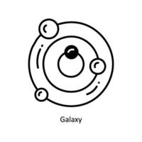 galaxia garabatear icono diseño ilustración. espacio símbolo en blanco antecedentes eps 10 archivo vector