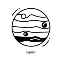 Júpiter garabatear icono diseño ilustración. espacio símbolo en blanco antecedentes eps 10 archivo vector