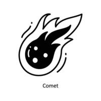 Comet doodle Icon Design illustration. Space Symbol on White background EPS 10 File vector