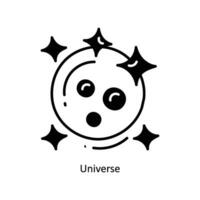 universo garabatear icono diseño ilustración. espacio símbolo en blanco antecedentes eps 10 archivo vector