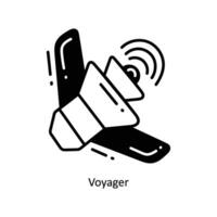 Voyager doodle Icon Design illustration. Space Symbol on White background EPS 10 File vector