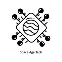 Space Age Tech doodle Icon Design illustration. Space Symbol on White background EPS 10 File vector