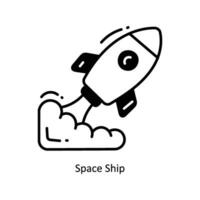 Space Ship doodle Icon Design illustration. Space Symbol on White background EPS 10 File vector