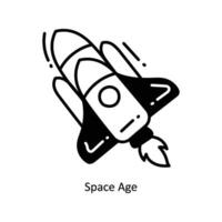 Space Age doodle Icon Design illustration. Space Symbol on White background EPS 10 File vector