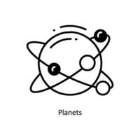 planetas garabatear icono diseño ilustración. espacio símbolo en blanco antecedentes eps 10 archivo vector