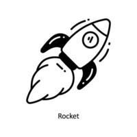 Rocket doodle Icon Design illustration. Space Symbol on White background EPS 10 File vector