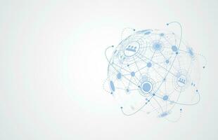 Global network connection. World map point and line composition concept of global business. Vector Illustration