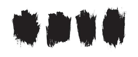 Grunge black color brush stroke line and shape vector