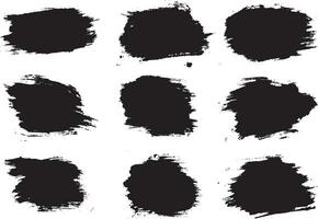 Bundle of black ink grunge splatter brush stroke vector