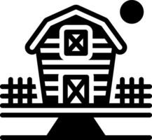 solid icon for barn vector