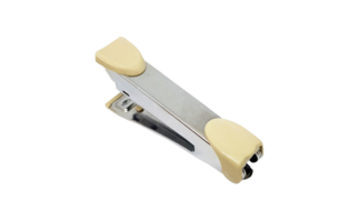 Gray or grey stapler isolated on transparent background with clipping path. Object , office tool for using with paper and Stationery. png transparency