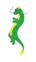 Green chinese dragon. Zodiac sign. Vector flat illustration.