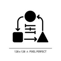 2D pixel perfect glyph style adaptability icon, isolated vector, silhouette illustration representing soft skills. vector