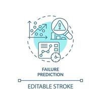 2D editable blue icon failure prediction concept, isolated vector, predictive maintenance thin line monochromatic illustration. vector