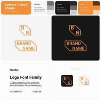 eso consultante Delgado línea negocio logo con marca nombre. integración y interconexión icono. visual identidad. modelo con heebo fuente. adecuado para información tecnología, servicio, negocio solución. vector