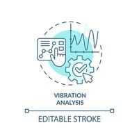 2D editable blue icon vibration analysis concept, isolated vector, predictive maintenance thin line monochromatic illustration. vector