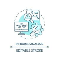 2D editable blue icon infrared analysis concept, isolated vector, predictive maintenance thin line monochromatic illustration. vector