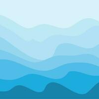 Water Wave Background Design, Abstract Vector Blue Ocean Walpaper Template